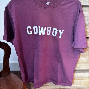 Maroon Cowboy Graphic oversized T-Shirt